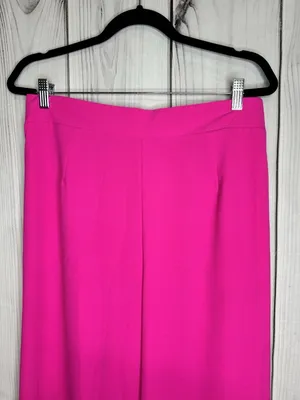 Jodifl Hot Pink Pants Sz Large (32x27) Wide Leg Elastic Waist Pockets thumbnail 2