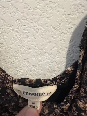 ee:some floral Print Ruched Black Bodysuit Medium thumbnail 2