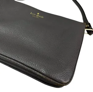 Kate Spade Leila Triple Gusset Gray Leather Crossbody Purse thumbnail 2