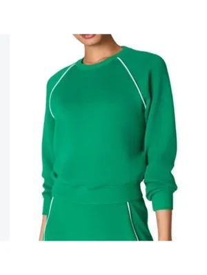 SPANX Airpiqué Long Sleeve Crewneck Top Field Green Women’s Small 21351R thumbnail 12