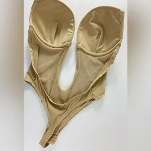 Defitshape Women’s Beige size 36/Large Backless Stretchy Seamless Bodysuit NWOT thumbnail 4
