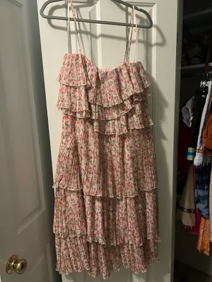 Something Navy Dress Floral Midi thumbnail 3
