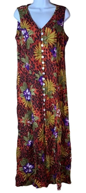 Vintage Scarlett sleeveless button front maxi dress‎ thumbnail 1