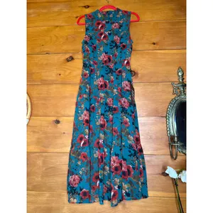 NWT Lulus In My Dreams Teal Multi Floral Print Midi Dress Cruise Resort Size XL thumbnail 2