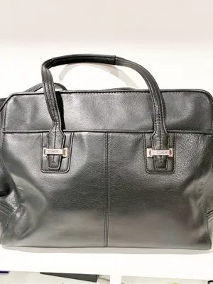 Coach Taylor F25205 Alexis Leather Carryall Satchel Tote Bag in black Leather thumbnail 3