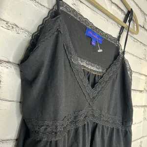 Aeropostale Black Crop Top Camisole Spaghetti Straps Lace SZ XL Flowy V-Neck thumbnail 5