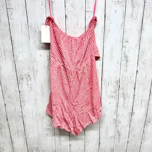 Luca + Grae Romper Women Cottage Small Red Gingham‎ Plaid Tie Front Sleeveless thumbnail 7