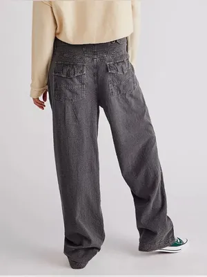 NWOT Free People Thin Line Straight Chino Trousers Cotton Linen Blend sz 10 thumbnail 8