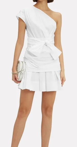 DEREK LAM 10 CROSBY Tie Front Poplin dress thumbnail 1