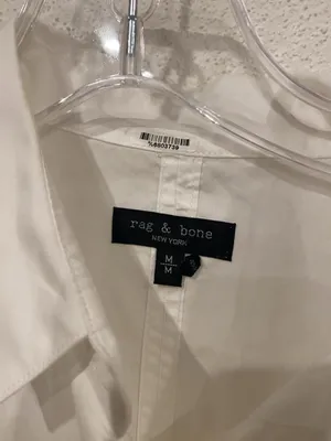 Rag & Bone Morgan Shirt Womens Medium White Cropped Boxy Button Front Top Blouse thumbnail 3