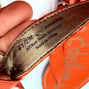 Sam Edelman Women's Orange Gigi Leather T-Strap Thong Sandals Size 6.5 thumbnail 6