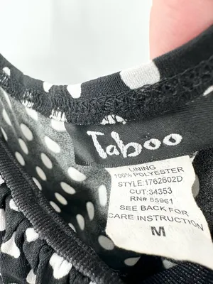 Taboo Vintage Black & White Polka‎ Dot Mini Dress Size Medium thumbnail 3