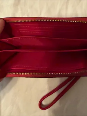 Coach Hot Pink Pebbled Leather Zip Wristlet thumbnail 4