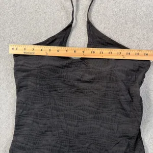 Aerie Women's XL Black Textured Halter One Piece Swimsuit Full Coverage New thumbnail 7