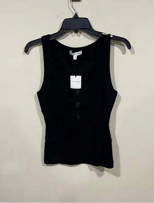 NWT Banana Republic Seamless Tank knitted muscle shirt black size M thumbnail 1
