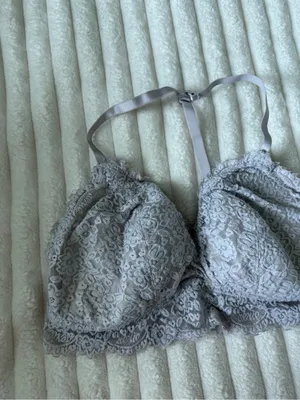aerie Lace padded Bralette in Light Gray thumbnail 2