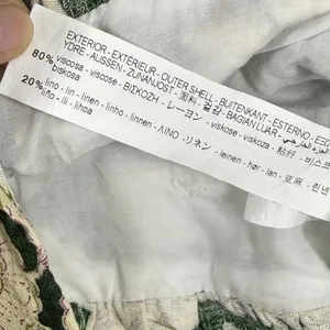Zara Green Floral‎ Ruched Mini Skirt Tiered Ruffle Hem Linen Blend Size S thumbnail 8