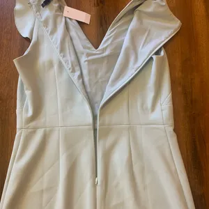 Ann Taylor dress size 8 NWT Light Mint Green ruffles on front zip up back thumbnail 6