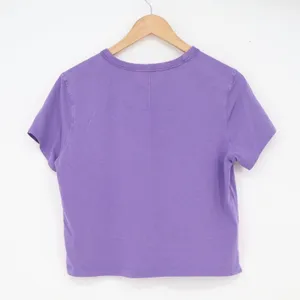 Lululemon T-Shirt Womens S/M Cates Tee Purple Cropped Side Slit Good thumbnail 4