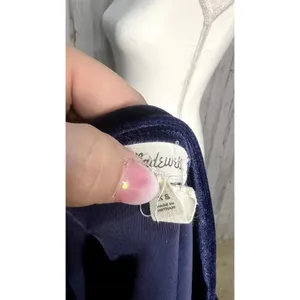 Madewell Women's XS Blue Velvet Ruffle‎ Sleeve Tee Casual Fall Top thumbnail 8