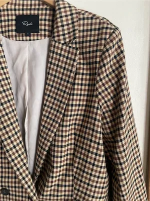 Rails Chelsea Plaid Blazer In Cafe Check thumbnail 4