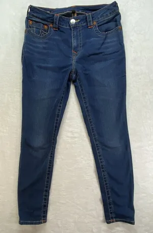 True Religion Jeans Women's 30 Jennie Curvy Mid‎ Rise Super Skinny medium wash thumbnail 1