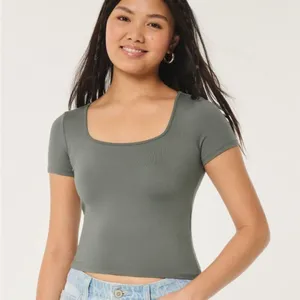 Hollister NWOT Green Seamless Square Neck Baby Tee thumbnail 4