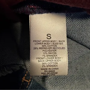 LOGO By Lori Goldstein Denim Corduroy Jacket S Burgundy Colorblock Boho Western thumbnail 8
