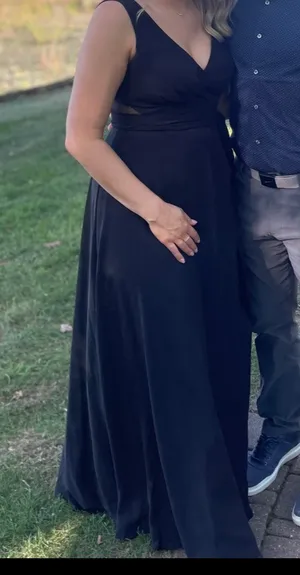 Azazie Alva Bridesmaid Dress, Black, Size 12 thumbnail 3