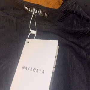 Natacata Chic Black Blouse with long Sheer Sleeves top dressy shirt NWT thumbnail 8