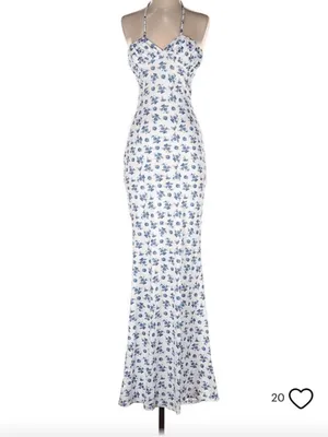Floral Sleeveless Bustier Spaghetti Strap Bodycon Sexy Long Maxi Dress thumbnail 2