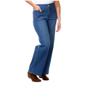 NEW‎ Rafaella Denim Wide Leg Jeans Plus Size 14 Patch Pockets Casual Boho Preppy thumbnail 4