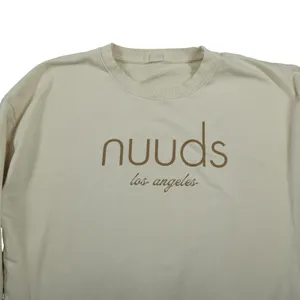 Nuuds Los Angeles Size XL Crewneck Sweatshirt Cream‎ Bone Fleece Pullover Lounge thumbnail 2
