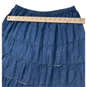Metro Wear Vintage Denim Prairie Skirt – Size M – 100% Cotton – Cottagecore Maxi thumbnail 2
