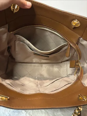 Michael Kors Jet Set Travel Large Bag Chain Straps Brown Full Zip thumbnail 6