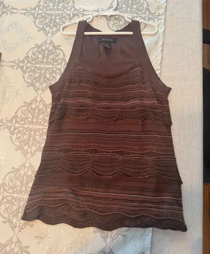 White House Black Market Brown Knit Tank Top – XS thumbnail 1