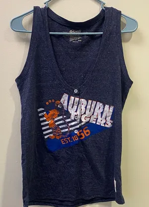 Original Retro Brand Auburn Tigers Navy Muscle Tank with Orange & White Logo thumbnail 1