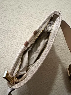Michael Kors White and Brown Logo Stripe Crossbody Bag thumbnail 5