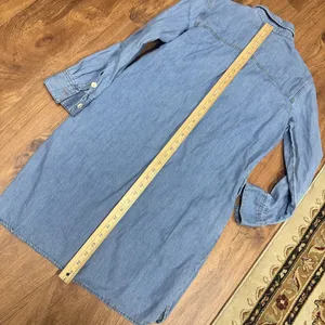 Lee‎ blue jean Shirt Dress M Denim Button front Western Academia 100% cotton thumbnail 5