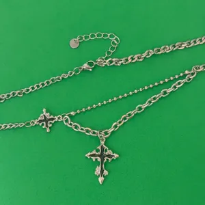 Cross Pendant Necklace for Men Women Streetwear Hip Hop Unisex Necklace thumbnail 2
