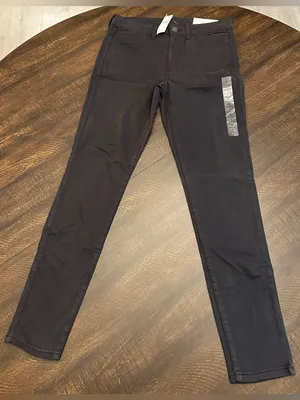 NWT American Eagle Super Stretch Black Jeggings-Size 8 (30x28) thumbnail 1