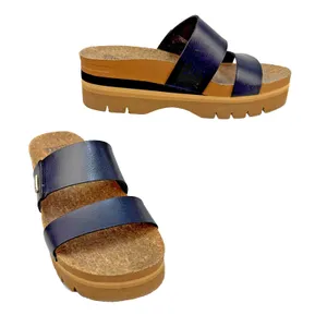 Reef Cushion Vista Higher Platform Slide Sandals Size 7.5 Black Arch Support thumbnail 1