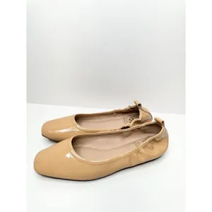 Vince Camuto Flats Womens Size 6‎ Tan Patent Leather Slip On Ballet Shoes thumbnail 2