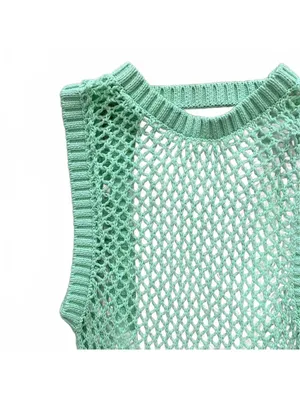Beach Riot Holly Maxi Dress Cover Up Crochet Open Knit Sleeveless Patina Green M thumbnail 7