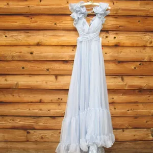 Mac Duggal 67911 Womens Ruffled Tiered Cut Out Chiffon Gown Dress thumbnail 8