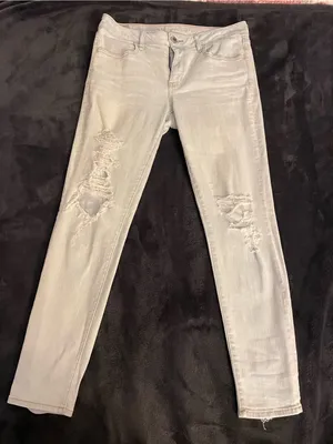 American Eagle Super Stretch X Distressed Skinny Jeggings thumbnail 1