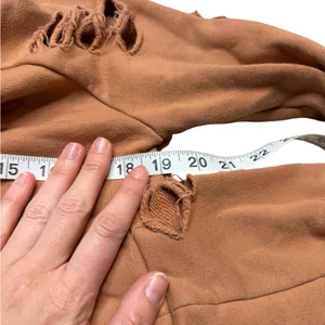 ✨ Alo Yoga‎ Ripped Distressed Henna Rust Hoodie Size XS ✨ thumbnail 8