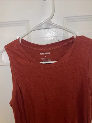 Nine West Women's Rust Color Sleeveless Midi Tank Dress - Size Large thumbnail 3