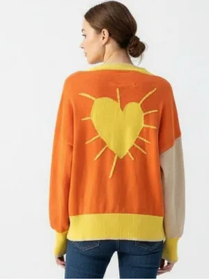 Kerri Rosenthal Colorblock Sun Heart Cardigan Medium thumbnail 2