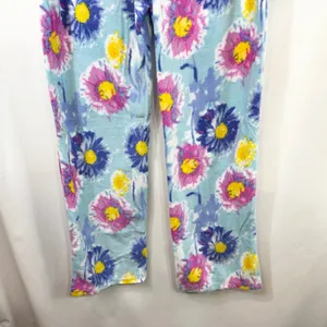 Mayfair Medium Pajama Set Floral Fleece Blue Pink Watercolor‎ Vivid NWT Gift 515 thumbnail 15